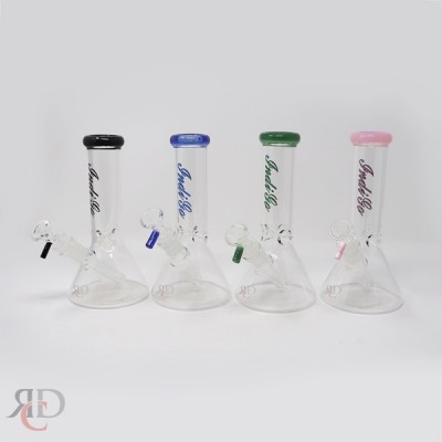 WATER PIPE INDIGO WITH PINCH COLOR MOUTHPIECE AND VERTICALLY STILTED DOWN STEM WPI1500 1CT